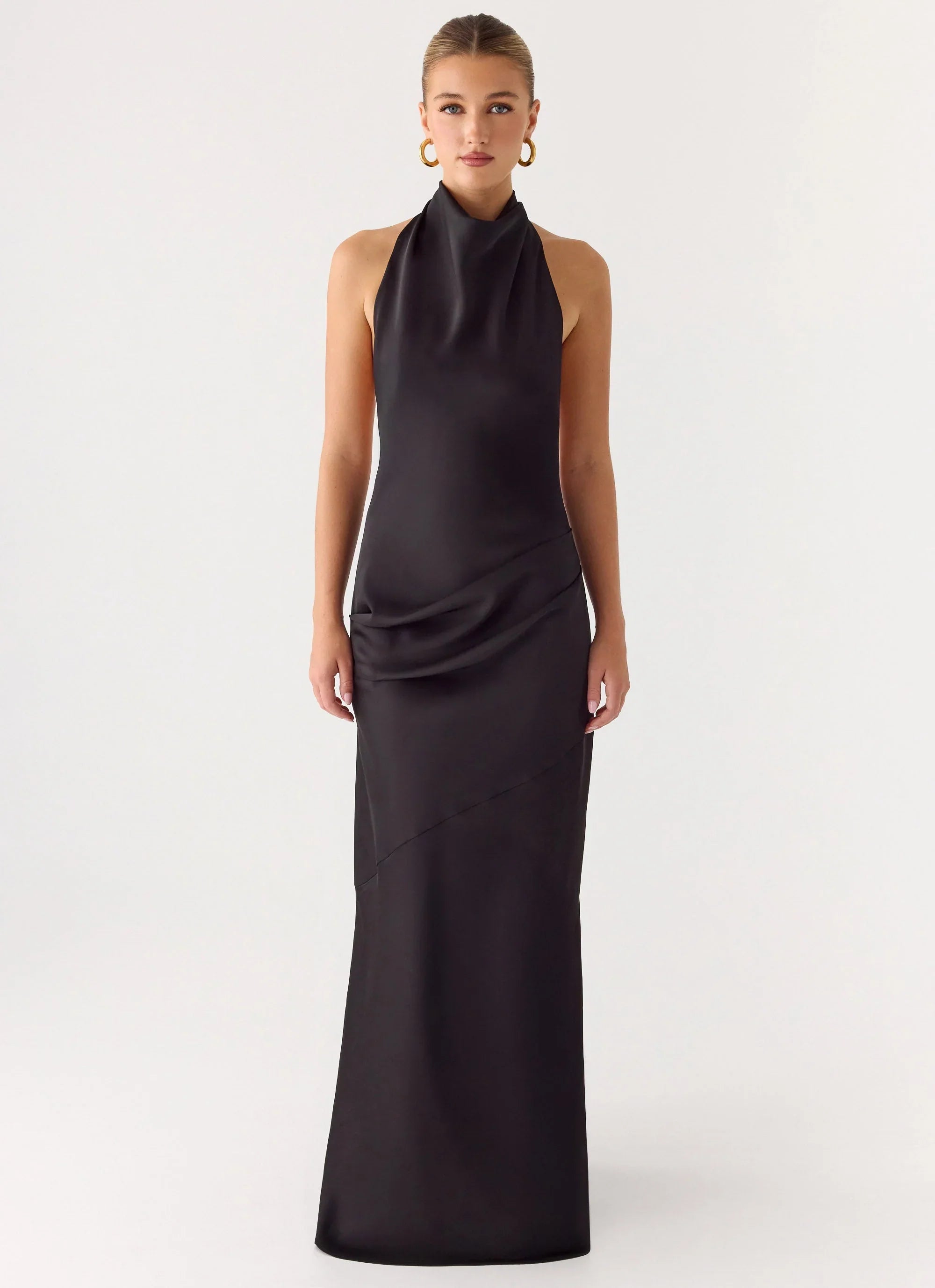 Back To Life Halter Maxi Dress - Black
